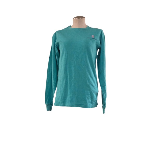 Simply Southern Long Sleeve Graphic Tee Teal Hang With My Dog Floral Small - Picture 3 of 13